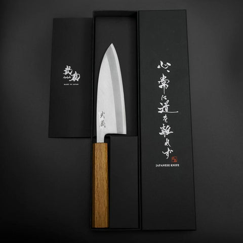 Deba SK Steel Kasumi Manche en Chêne 150mm-[Musashi]-[Couteaux de cuisine japonais]