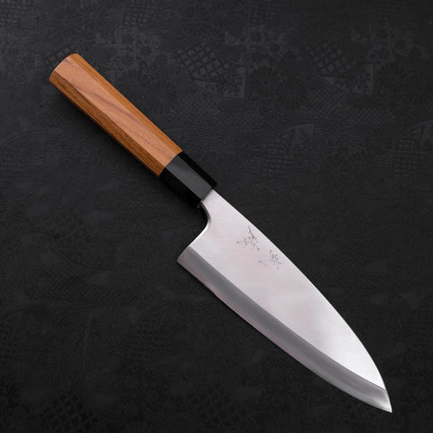 Deba Silver Steel #3 Kasumi Buffalo Teak Handle 180mm-[Musashi]-[Japanese-Kitchen-Knives]