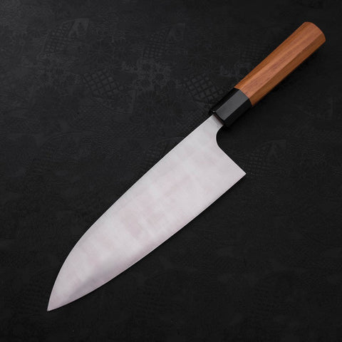 Deba Silver Steel #3 Kasumi Manche en Buffle et bois de Teck 210mm-[Musashi]-[Couteaux de cuisine japonais]