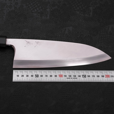 Deba Silver Steel #3 Kasumi Manche en Buffle et bois de Teck 210mm-[Musashi]-[Couteaux de cuisine japonais]