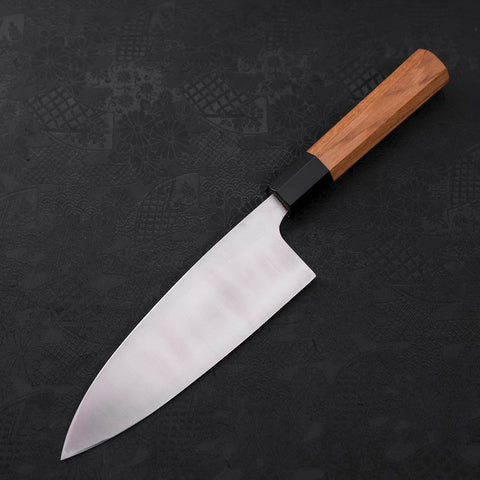 Deba Silver Steel #3 Kasumi Manche en Buffle et Bois de Teck 180mm-[Musashi]-[Couteaux de cuisine japonais]