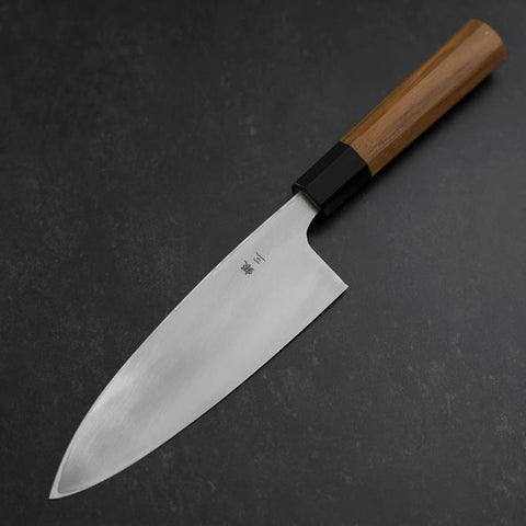 Deba Silver Steel #3 Kasumi Manche en Buffle et Bois de Teck 180mm-[Musashi]-[Couteaux de cuisine japonais]