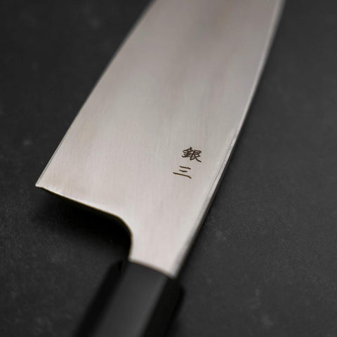 Deba Silver Steel #3 Kasumi Manche en Buffle et Bois de Teck 180mm-[Musashi]-[Couteaux de cuisine japonais]