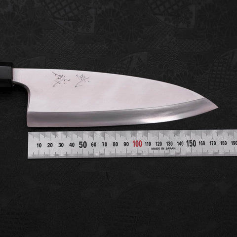 Deba Silver Steel #3 Kasumi Manche en Buffle et Bois de Teck 180mm-[Musashi]-[Couteaux de cuisine japonais]
