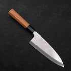 Deba Silver Steel #3 Kasumi Manche en Buffle et Bois de Teck 180mm-[Musashi]-[Couteaux de cuisine japonais]