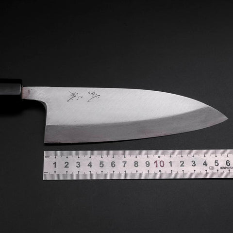 Deba Silver Steel #3 Kasumi Manche en Buffle et Ébène 165mm-[Musashi]-[Couteaux de cuisine japonais]
