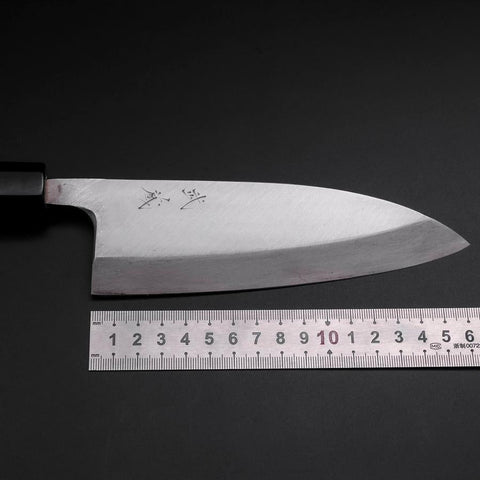 Deba Silver Steel #3 Kasumi Manche en Buffle et Ébène 165mm-[Musashi]-[Couteaux de cuisine japonais]