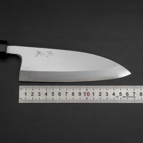 Deba Silver Steel #3 Kasumi Manche en Buffle et Ébène 165mm-[Musashi]-[Couteaux de cuisine japonais]
