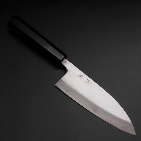 Deba Silver Steel #3 Kasumi Manche en Buffle et Ébène 165mm-[Musashi]-[Couteaux de cuisine japonais]