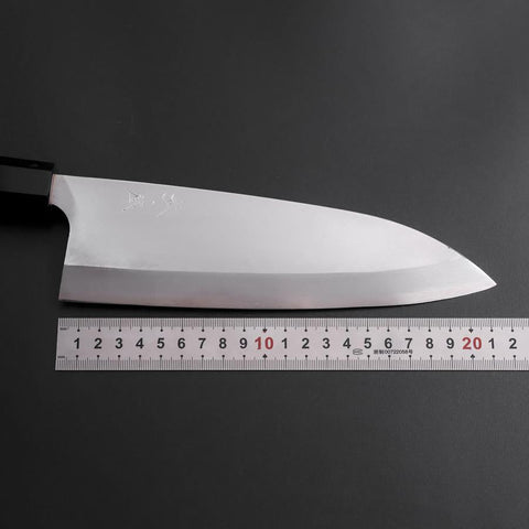 Deba Silver Steel #3 Kasumi Manche en Buffle et Ébène 210mm-[Musashi]-[Couteaux de cuisine japonais]