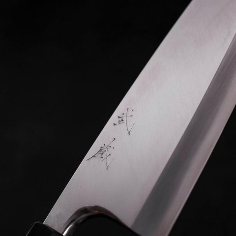 Deba Silver Steel #3 Kasumi Manche en Buffle et bois de Teck 210mm-[Musashi]-[Couteaux de cuisine japonais]