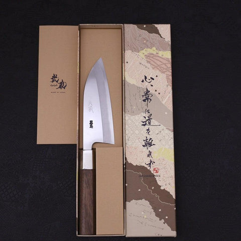 Deba Silver Steel #3 Manche en Noyer 150mm-[Musashi]-[Couteaux de cuisine japonais]