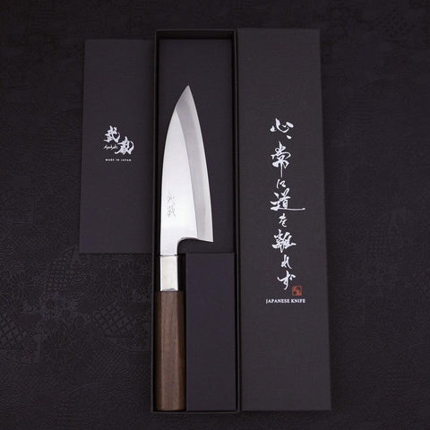 Deba Silver Steel #3 Manche en Noyer 150mm-[Musashi]-[Couteaux de cuisine japonais]