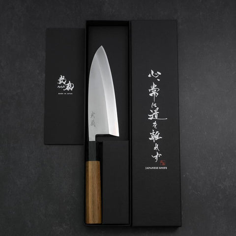 Deba VG-10 Damas Manche en Buffle et Bois de Teck 165mm-[Musashi]-[Couteaux de cuisine japonais]