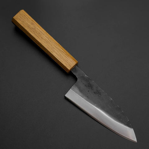 Deba White Steel #2 Double-Tranchant Kurouchi Manche en Chêne 120mm-[Musashi]-[Couteaux de cuisine japonais]