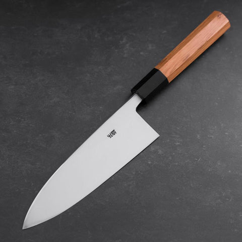 Deba White Steel #2 Hon-Kasumi Manche en Buffle et Bois de Teck 165mm-[Musashi]-[Couteaux de cuisine japonais]