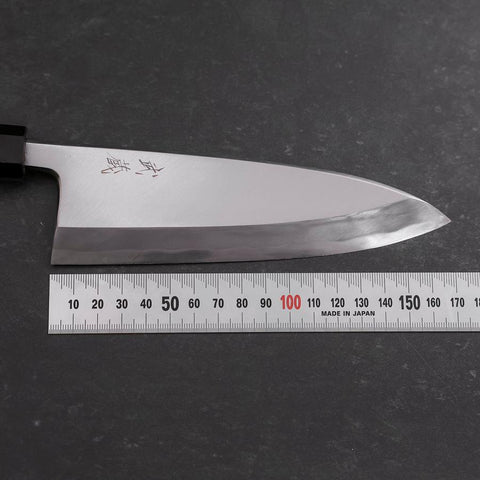 Deba White Steel #2 Hon-Kasumi Manche en Buffle et Bois de Teck 165mm-[Musashi]-[Couteaux de cuisine japonais]