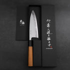 Deba White Steel #2 Hon-Kasumi Manche en Buffle et Bois de Teck 165mm-[Musashi]-[Couteaux de cuisine japonais]
