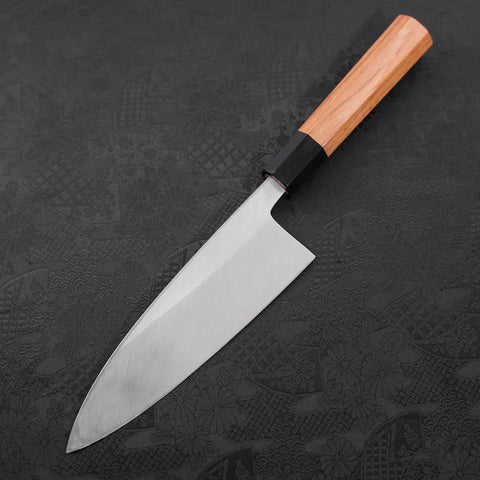 Deba White Steel #2 Kasumi Buffalo Teak Handle 180mm (7”)-[Musashi]-[Couteaux de cuisine japonais]