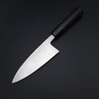 Deba White Steel #2 Kasumi Chokin Dragon Argent Manche en Buffle et Ébène 150mm-[Musashi]-[Couteaux de cuisine japonais]