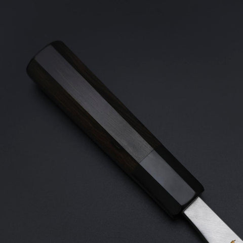 Deba White Steel #2 Kasumi Chokin Dragon Argent Manche en Buffle et Ébène 150mm-[Musashi]-[Couteaux de cuisine japonais]