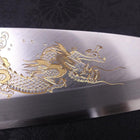 Deba White Steel #2 Kasumi Chokin Dragon Manche en Buffle et Ébène 180mm-[Musashi]-[Couteaux de cuisine japonais]
