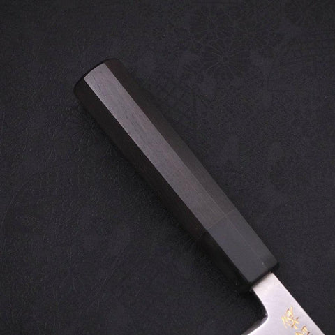 Deba White Steel #2 Kasumi Chokin Dragon Manche en Buffle et Ébène 180mm-[Musashi]-[Couteaux de cuisine japonais]