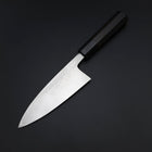 Deba White Steel #2 Kasumi Chokin Silver Dragon Buffalo Ebony Handle 150mm (5.9”)-[Musashi]-[Couteaux de cuisine japonais]