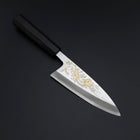 Deba White Steel #2 Kasumi Chokin Silver Dragon Buffalo Ebony Handle 150mm (5.9”)-[Musashi]-[Couteaux de cuisine japonais]