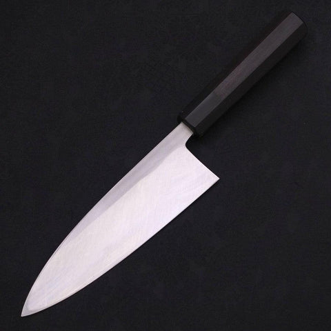 Deba White Steel #2 Kasumi Chokin Silver Dragon Buffalo Ebony Handle 170mm (6.7”)-[Musashi]-[Couteaux de cuisine japonais]
