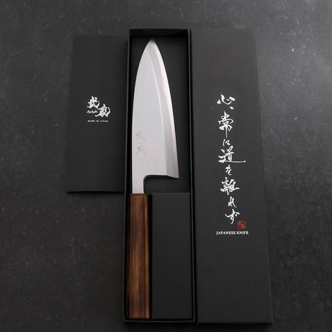 Deba White Steel #2 Kasumi Manche Sumi Urushi 180mm-[Musashi]-[Couteaux de cuisine japonais]