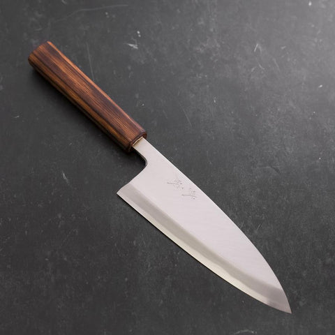 Deba White Steel #2 Kasumi Manche Sumi Urushi 180mm-[Musashi]-[Couteaux de cuisine japonais]