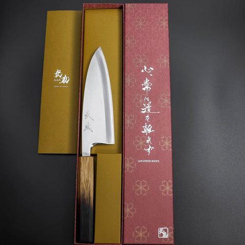 Deba White Steel #2 Kasumi Manche Yaki Urushi 180mm-[Musashi]-[Couteaux de cuisine japonais]
