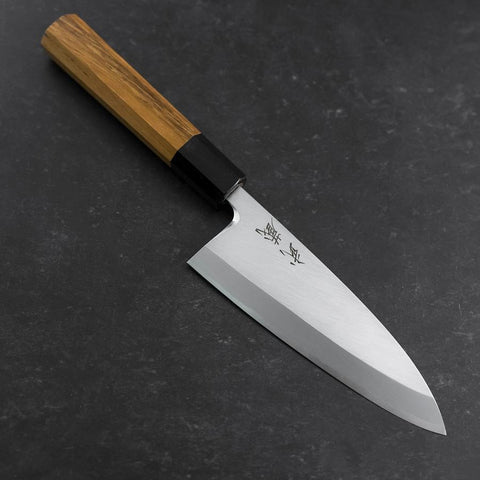 Deba White Steel #2 Kasumi Manche en Buffle et Bois de Teck 150mm-[Musashi]-[Couteaux de cuisine japonais]