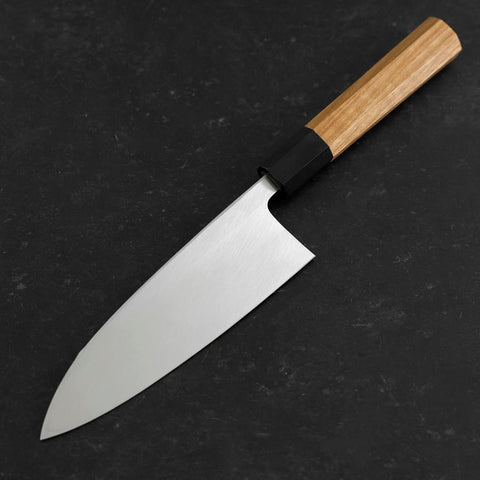 Deba White Steel #2 Kasumi Manche en Buffle et Bois de Teck 165mm-[Musashi]-[Couteaux de cuisine japonais]