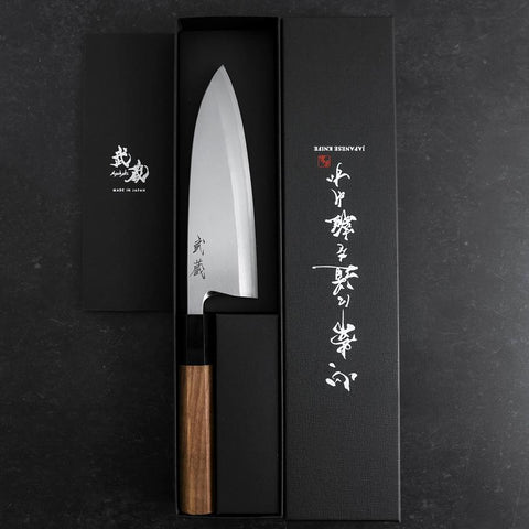 Deba White Steel #2 Kasumi Manche en Buffle et Bois de Teck 165mm-[Musashi]-[Couteaux de cuisine japonais]