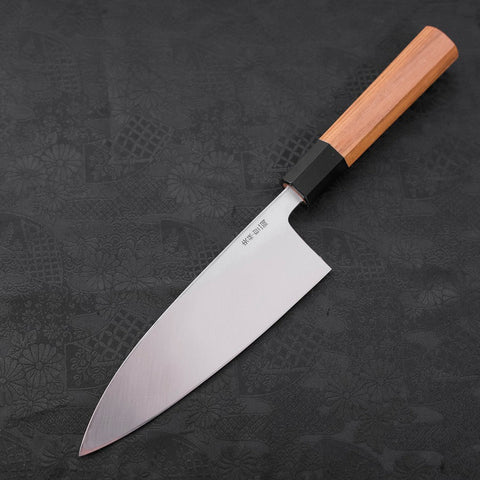 Deba White Steel #2 Kasumi Manche en Buffle et Bois de Teck 180mm-[Musashi]-[Couteaux de cuisine japonais]