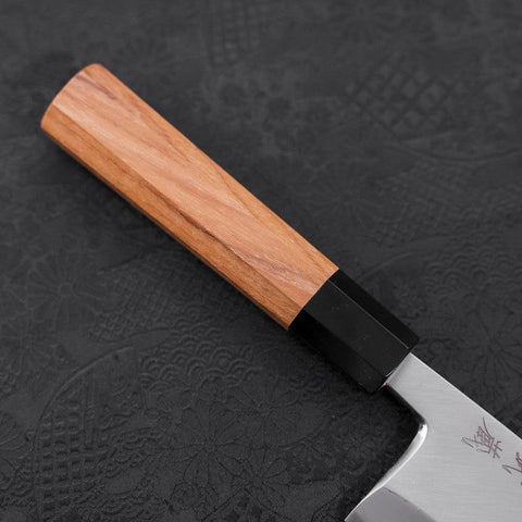 Deba White Steel #2 Kasumi Manche en Buffle et Bois de Teck 180mm-[Musashi]-[Couteaux de cuisine japonais]