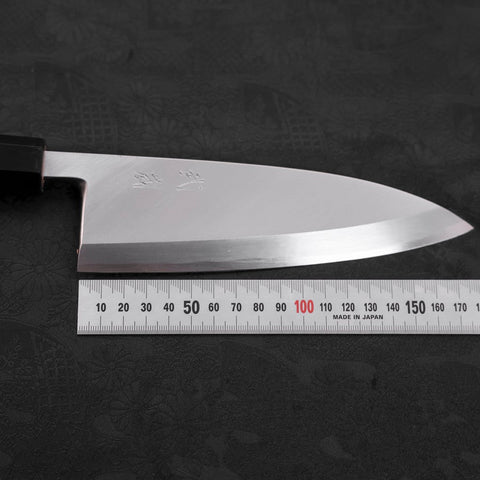 Deba White Steel #2 Kasumi Manche en Buffle et Bois de Teck 180mm-[Musashi]-[Couteaux de cuisine japonais]