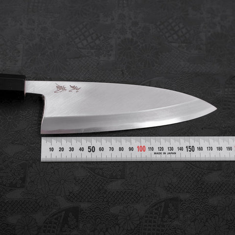 Deba White Steel #2 Kasumi Manche en Buffle et Bois de Teck 180mm-[Musashi]-[Couteaux de cuisine japonais]