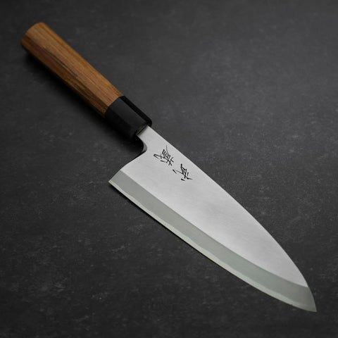 Deba White Steel #2 Kasumi Manche en Buffle et Bois de Teck 195mm-[Musashi]-[Couteaux de cuisine japonais]