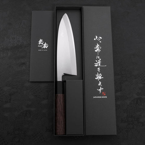 Deba White Steel #2 Kasumi Manche en Buffle et Bois de Wengé 180mm-[Musashi]-[Couteaux de cuisine japonais]