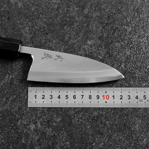 Deba White Steel #2 Kasumi Manche en Buffle et Ébène 120mm-[Musashi]-[Couteaux de cuisine japonais]