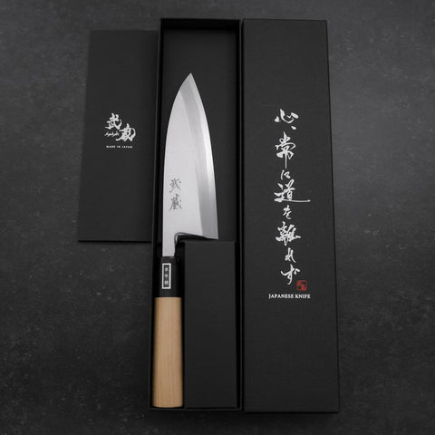 Deba White Steel #2 Kasumi Manche en Buffle et Magnolia 150mm-[Musashi]-[Couteaux de cuisine japonais]
