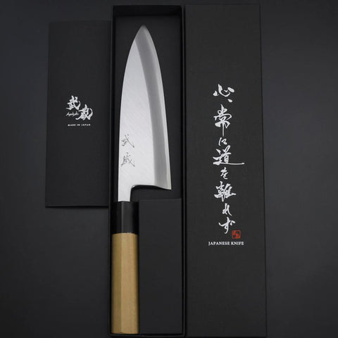 Deba White Steel #2 Kasumi Manche en Buffle et Magnolia 180mm-[Musashi]-[Couteaux de cuisine japonais]