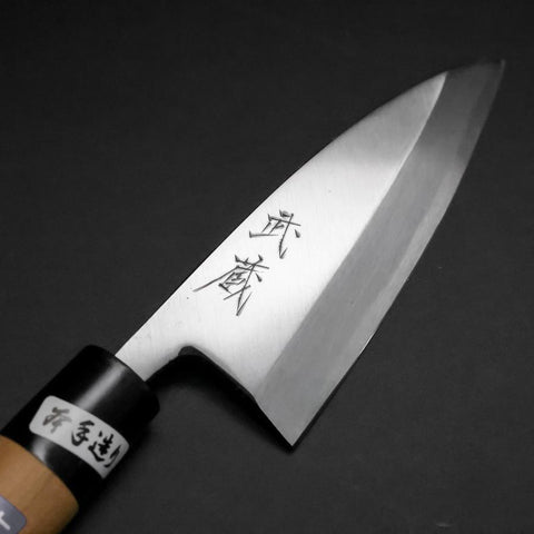 Deba White Steel #2 Kasumi Manche en Cerisier 120mm-[Musashi]-[Couteaux de cuisine japonais]