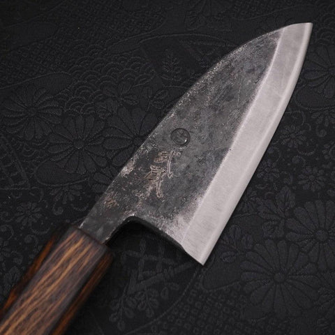 Deba White Steel #2 Kurouchi Manche Sumi Urushi 105mm-[Musashi]-[Couteaux de cuisine japonais]