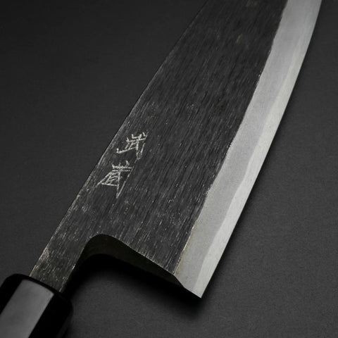 Deba White Steel #2 Kurouchi Manche en Buffle et Ébène 180mm-[Musashi]-[Couteaux de cuisine japonais]