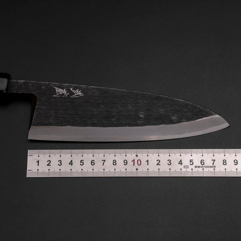 Deba White Steel #2 Kurouchi Manche en Buffle et Ébène 180mm-[Musashi]-[Couteaux de cuisine japonais]