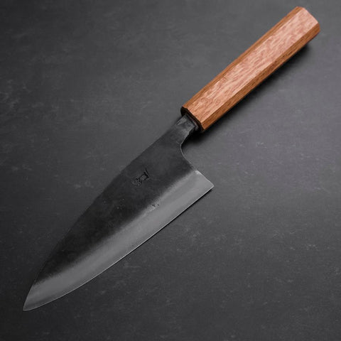 Deba White Steel #2 Kurouchi Manche en Chêne 150mm-[Musashi]-[Couteaux de cuisine japonais]